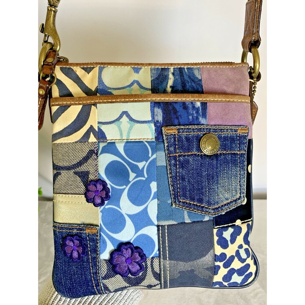 Coach Vintage Denim Patchwork Crossbody Bag 10818 Limited Edition Y2K